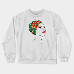 Beautiful african girl in turban Crewneck Sweatshirt